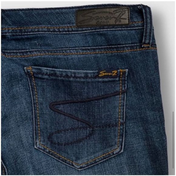 Seven7 Vintage Flare Blue Jeans 9.5 Rise Sz 32 Tall  14 Tall - Picture 8 of 11